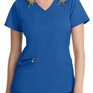 Beyond Scrubs set, Royal, Medium Top (3 pockets), Medium Petite Pant (7 pockets)